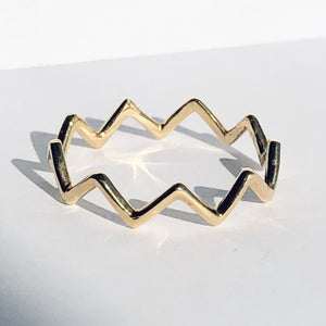 K18YG Zig Zag Ring / Pinky（ピンキーリング）