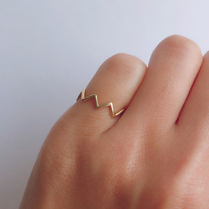 K18YG Zig Zag Ring / Pinky（ピンキーリング）