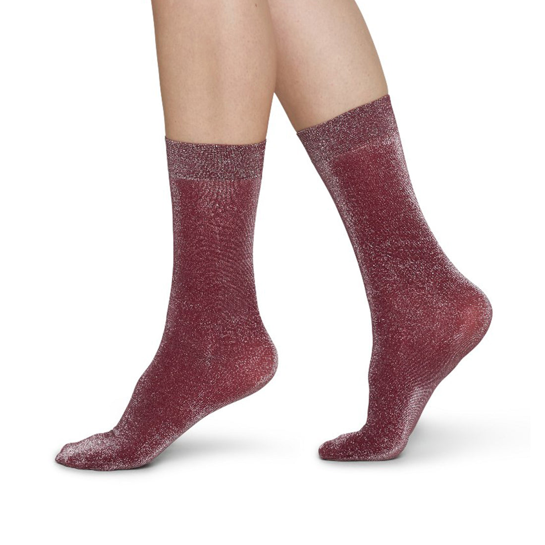 Ines lurex sock Wine（イネス キラキラ ソックス レッド） | エシカル