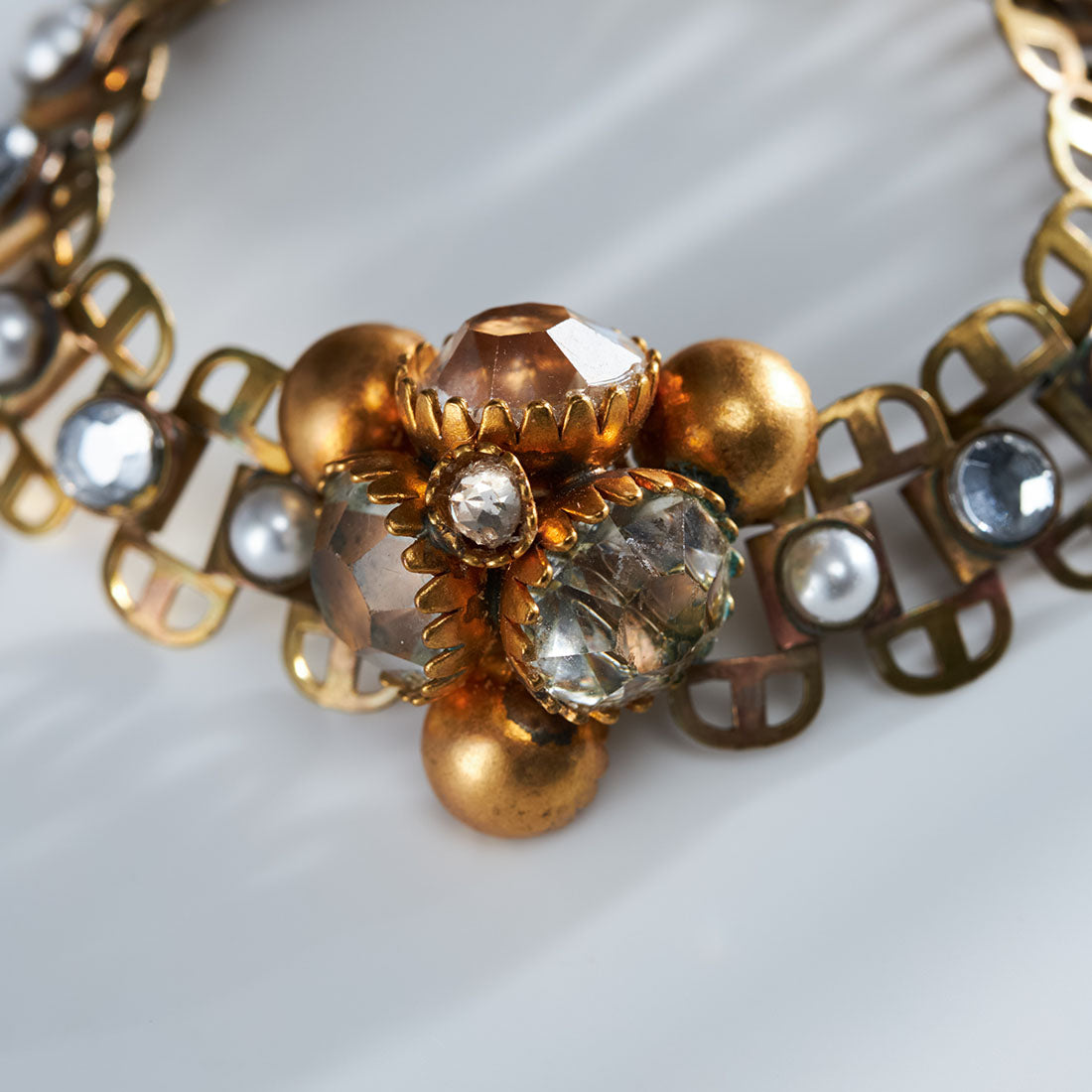 Paris Vintage Parts Re-Jewelry Bracelet / Crystal / ブレスレット