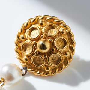 Paris Vintage Rope Button Re-Jewelry / ピアス