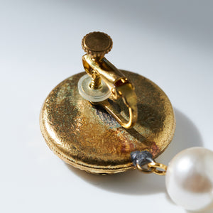 Paris Vintage Flower Button Re-Jewelry / イヤリング