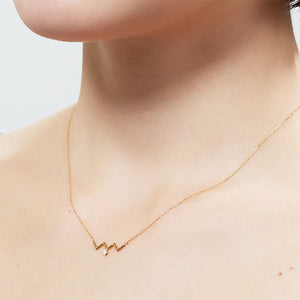 K18YG Zig Zag Necklace with a Dia（ネックレス）